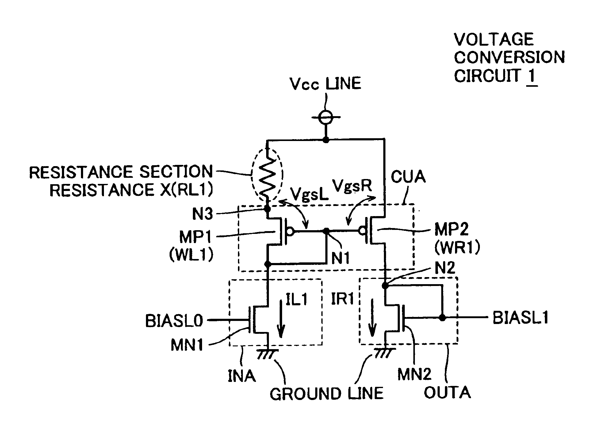 Semiconductor device including voltage conversion circuit having temperature dependency