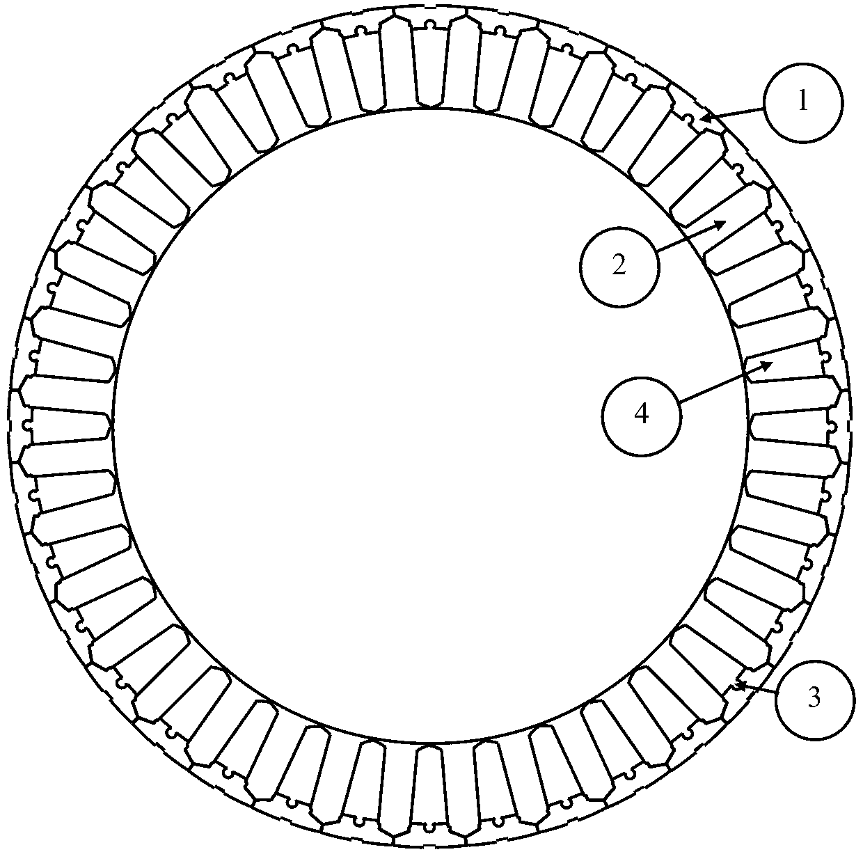Structure of motor stator core and cooling method for motor stator based on structure of motor stator core