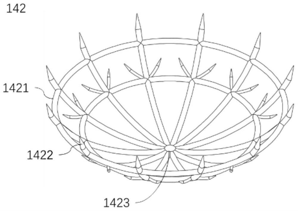 Mitral valve device implanted through atrial septum and implantation method