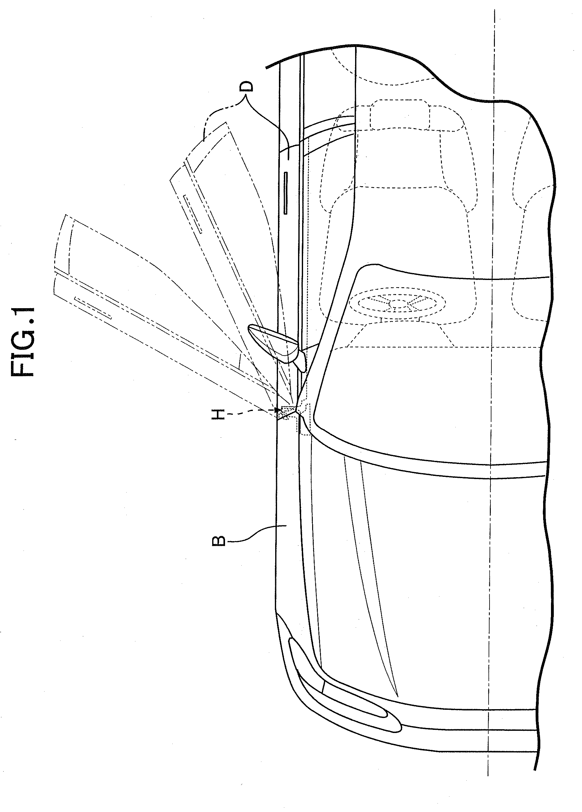 Checker-equipped door hinge device for vehicle