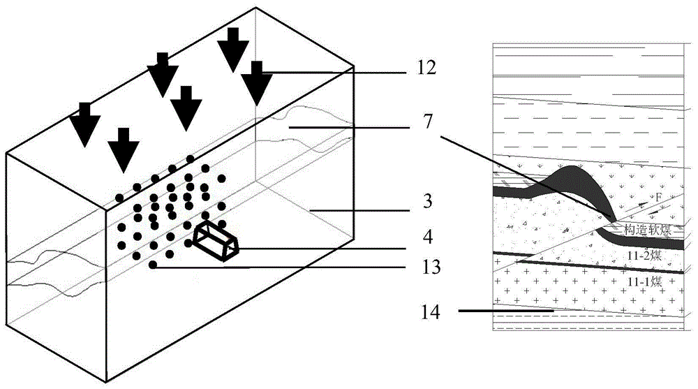 Similar simulation test method for coal and gas outburst based on geomechanics model test