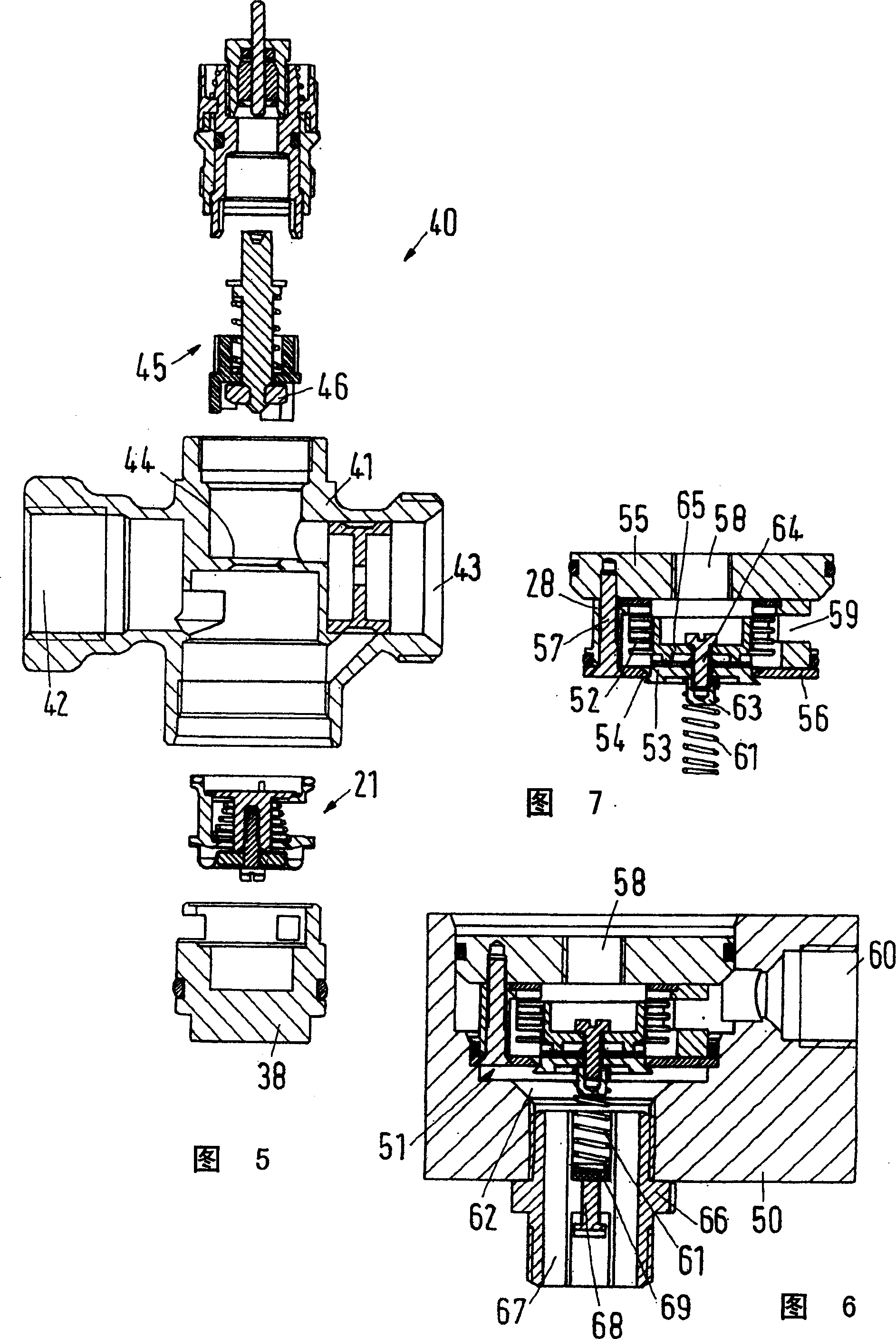Valve apparatus for heat transfer, especially for heating element