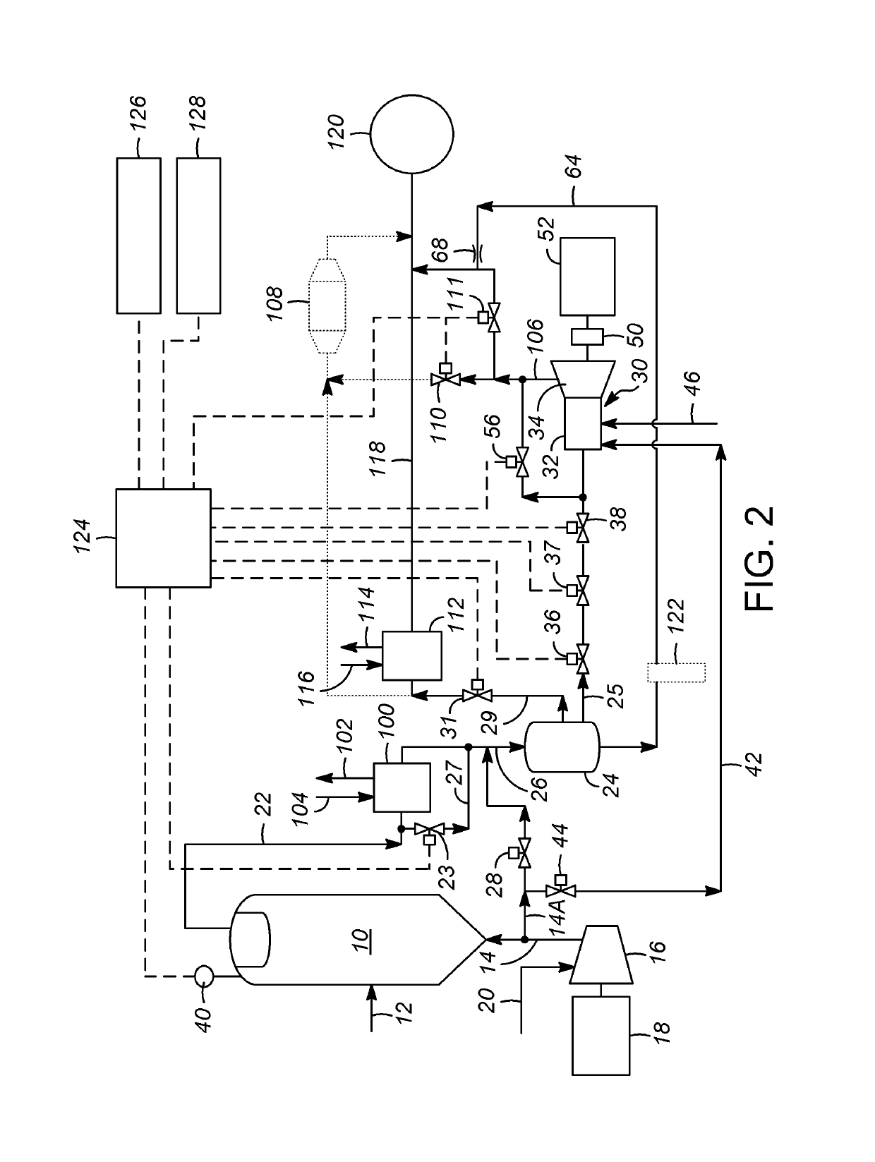 System and process for recovering power and steam from regenerator flue gas