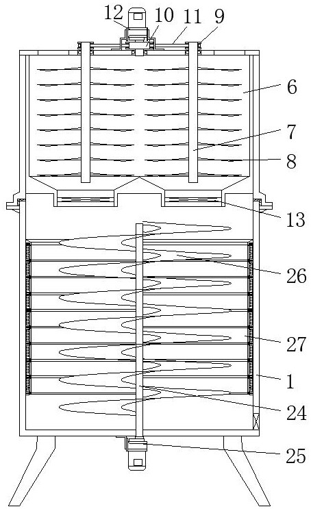 Mixing and melting device capable of smashing and removing impurities through magnetic separation and used for manufacturing plastic film
