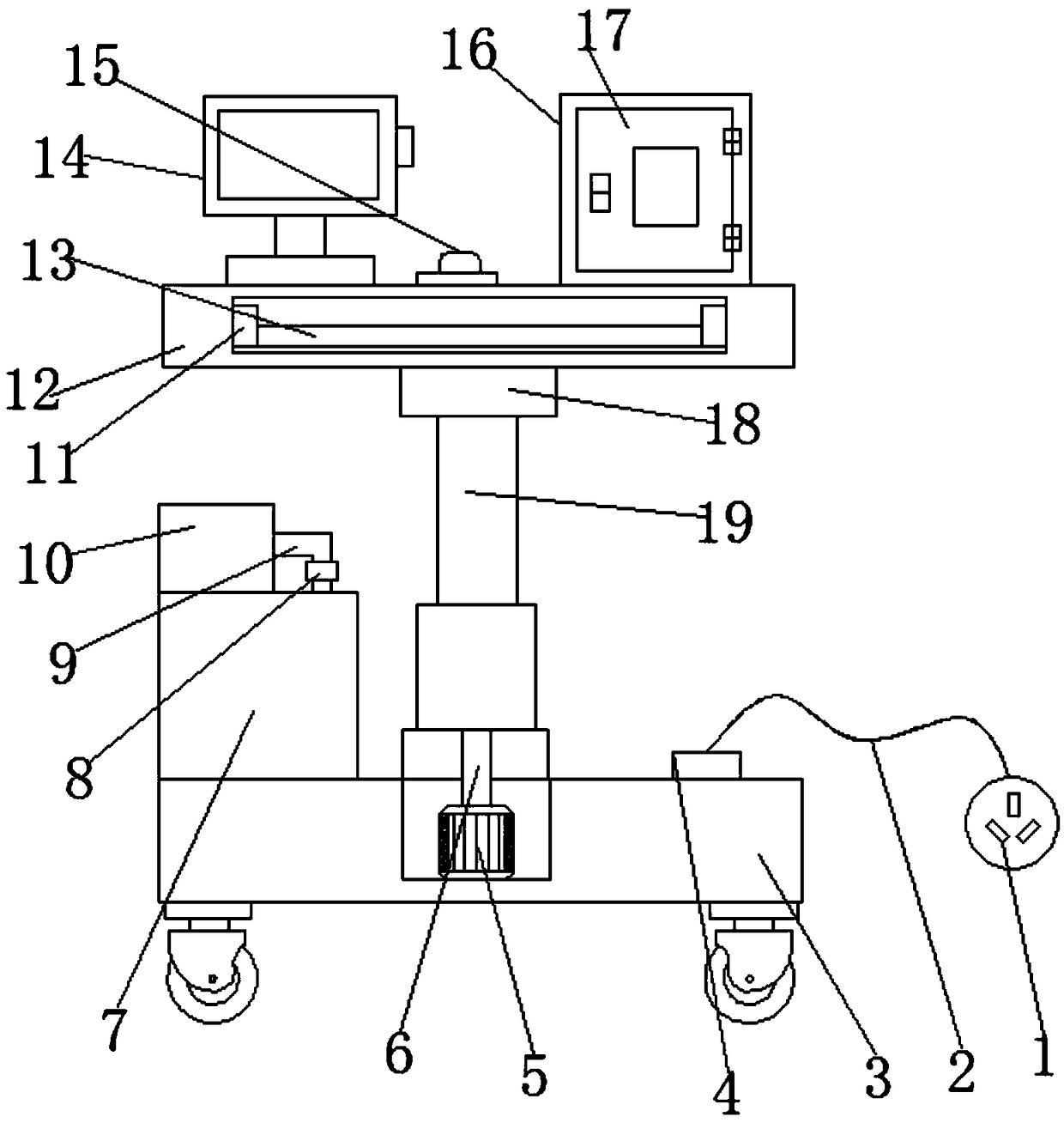 Height adjustable medical image viewing device