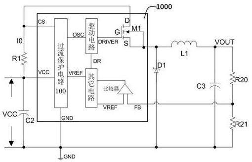 An overcurrent protection circuit and switching power supply chip