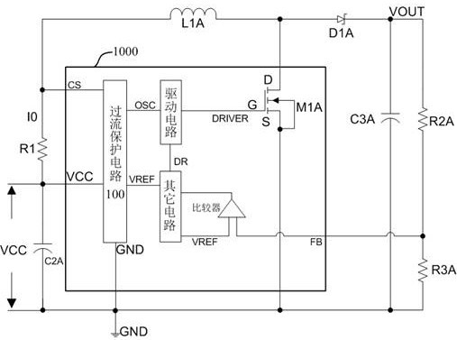 An overcurrent protection circuit and switching power supply chip