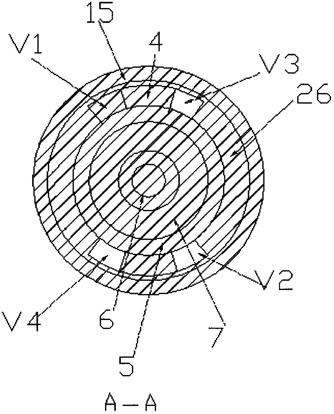 Realization method and structure of a rotary valve reversing type hydrodynamic circumferential impactor