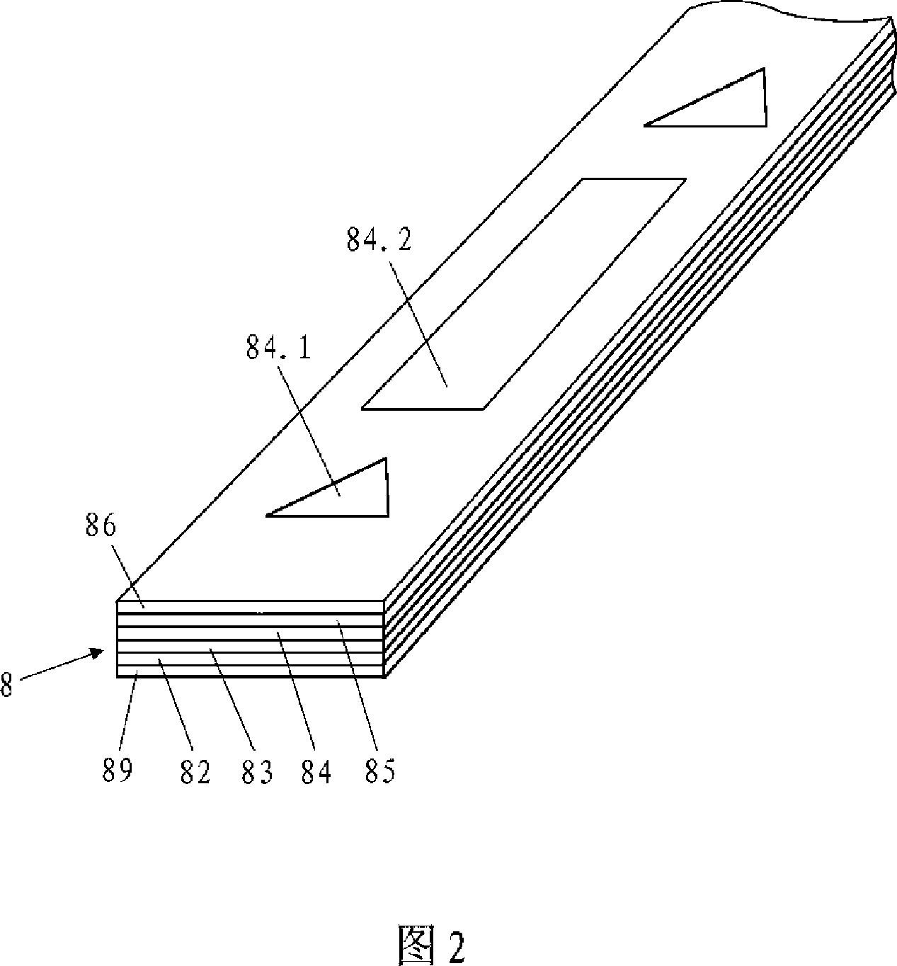 Film for railing belt surface of escalator and its sticking and tearing off method