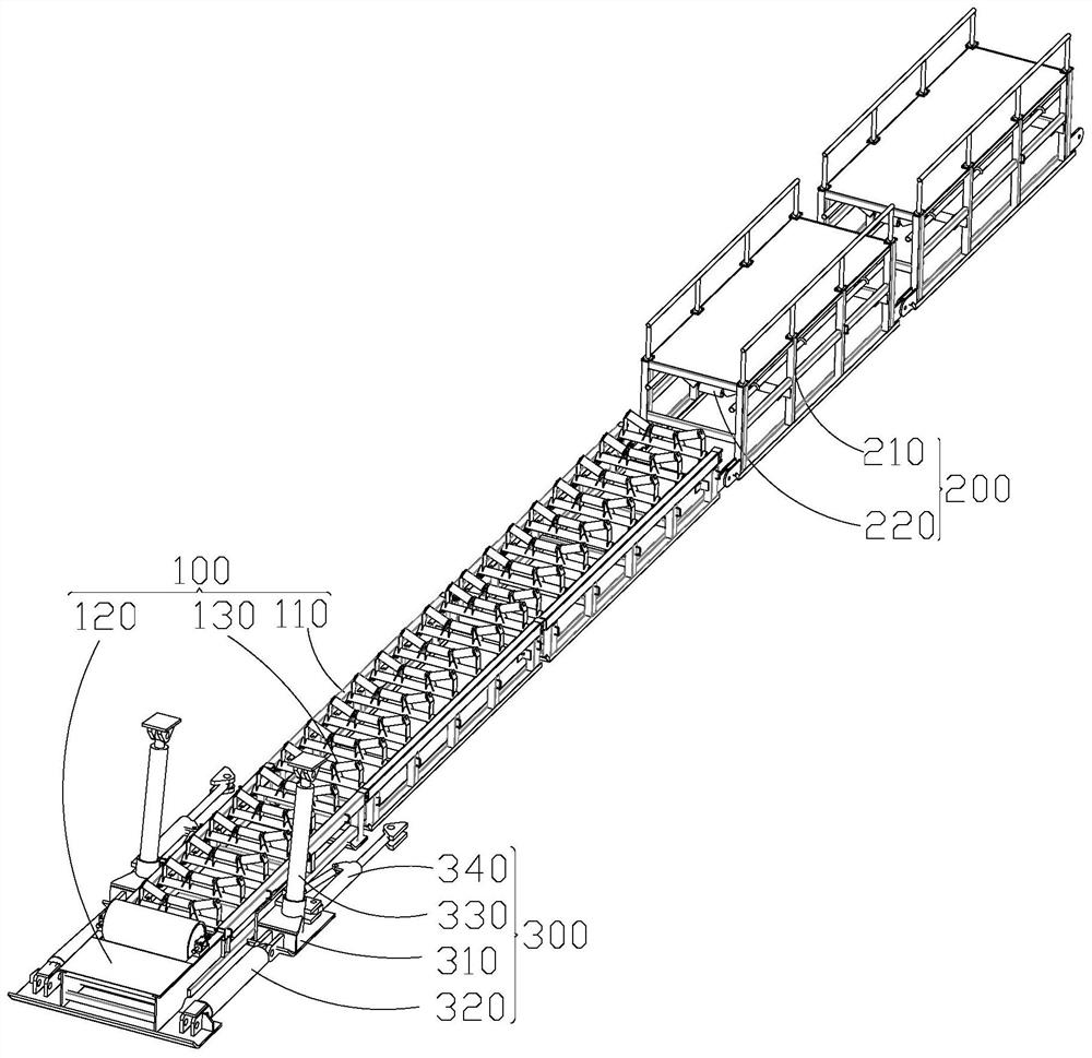 Integrated belt conveyor tail device for mining
