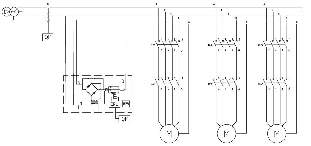 Zero wire and ground wire danger early warning circuit breaker