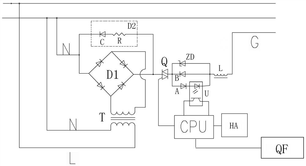 Zero wire and ground wire danger early warning circuit breaker