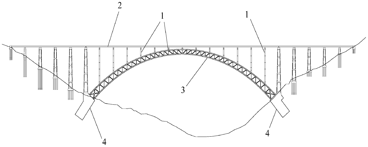 Method for judging anchoring depth of arch support built-in foundation of deck type arch bridge