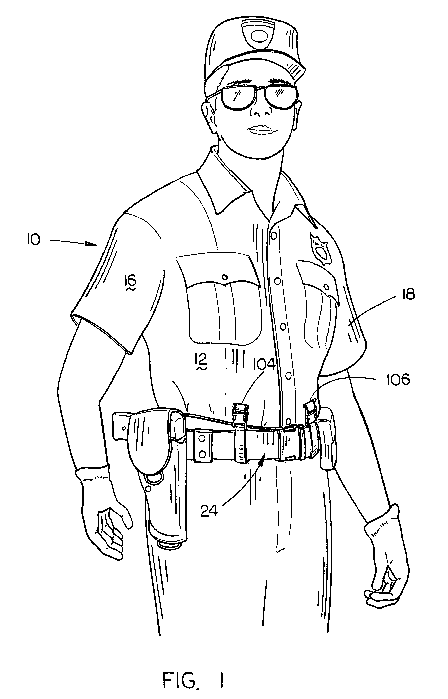 Peace officer's shirt and suspender set for supporting a duty belt