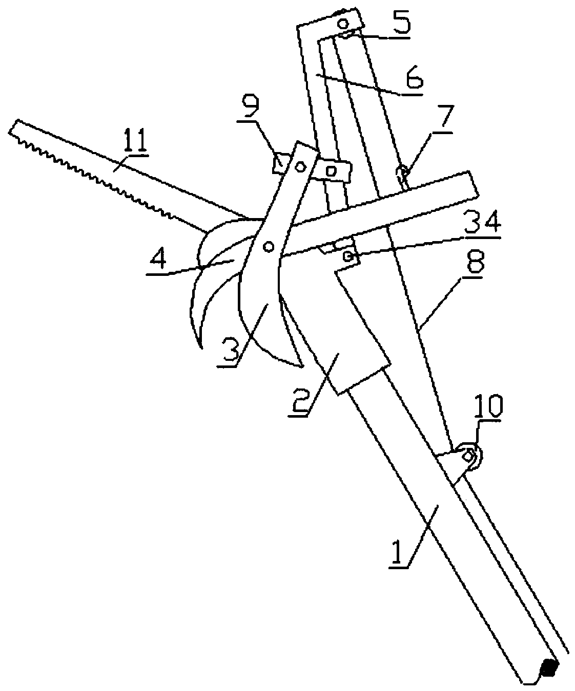 Gardening-purpose high branch shearing device