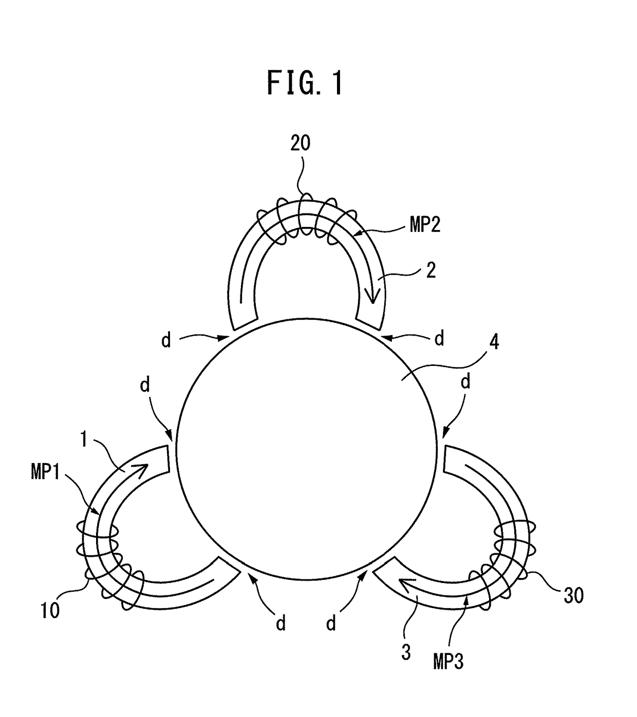 Multi-phase reactor capable of obtaining constant inductance for each phase