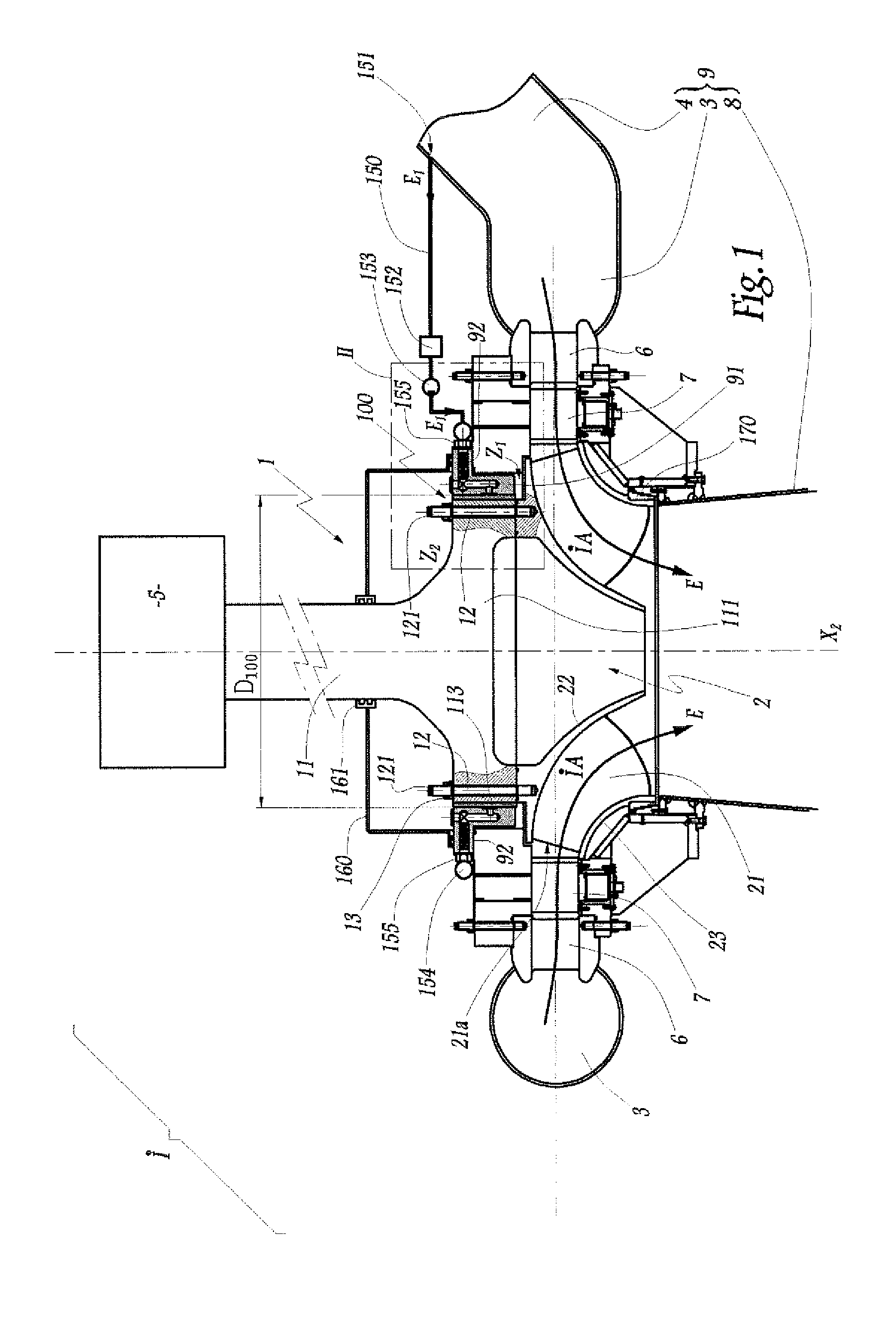 Hydraulic machine, an energy conversion installation including such a machine, and the use of a hydrostatic labyrinth-bearing in such a machine