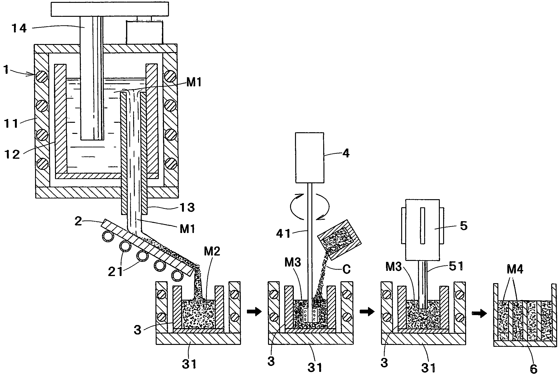 Method for manufacturing a composite of carbon nanomaterial and metallic material