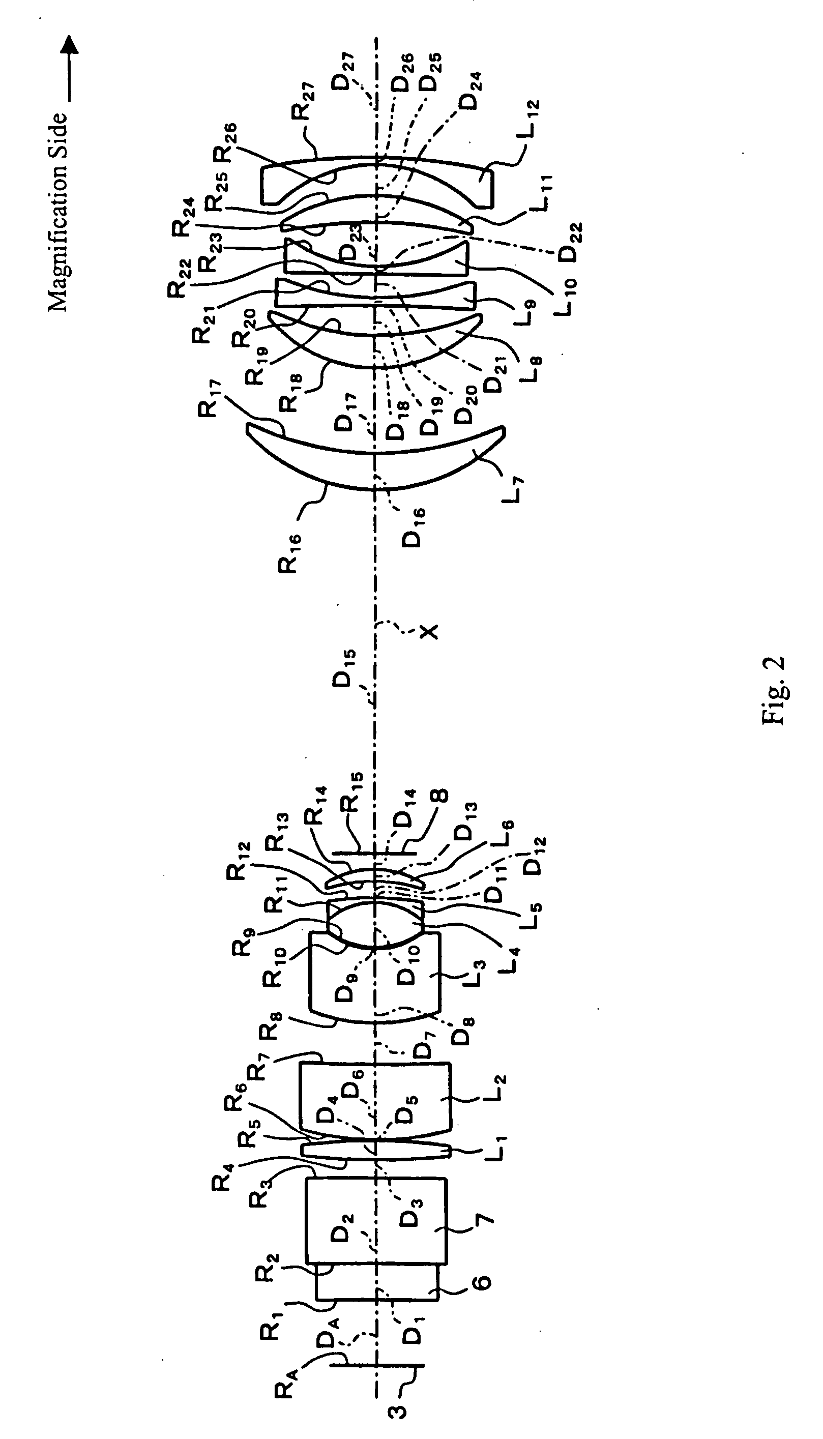 Projection optical system and projection display device using the same