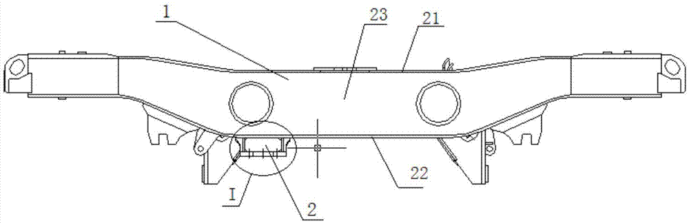 Anti-lateral-rolling torsion bar installing structure and bogie applying same