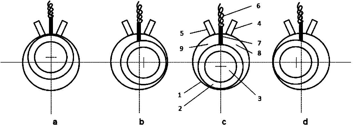 Three-cylindrical rolling rotor type compressor