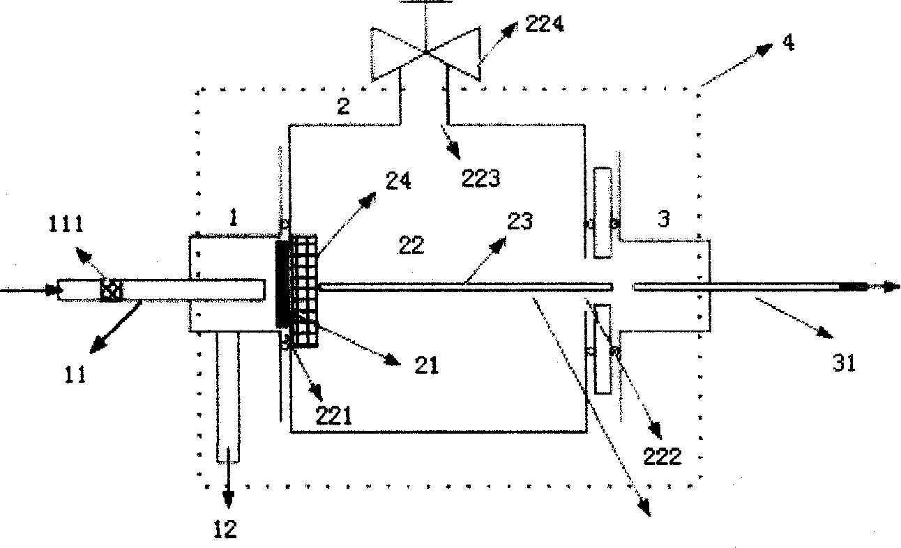 Device for enrichment of minitype flight time mass spectrum sample on-line