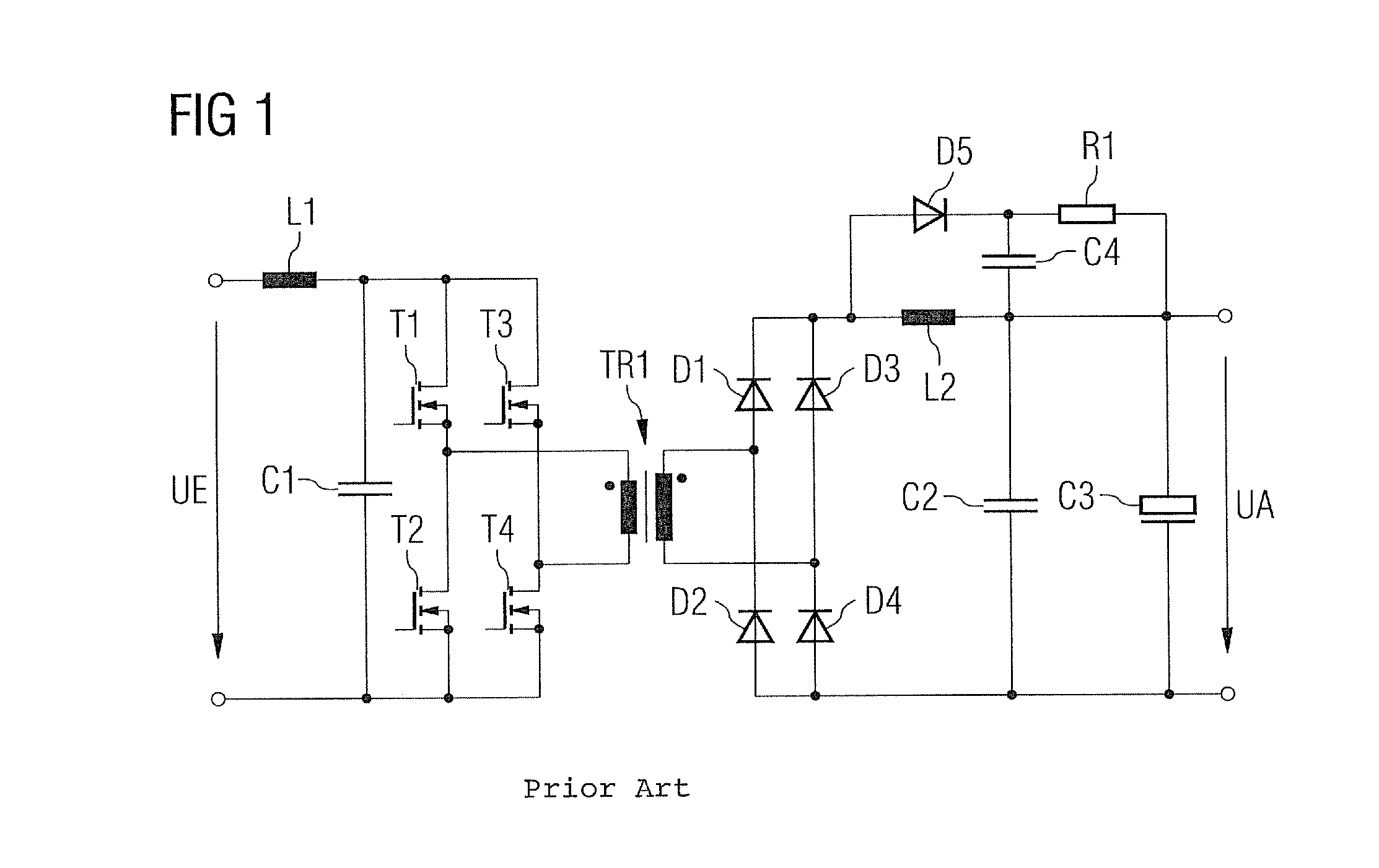 Powering unit with full bridge and wide adjusting range circuit