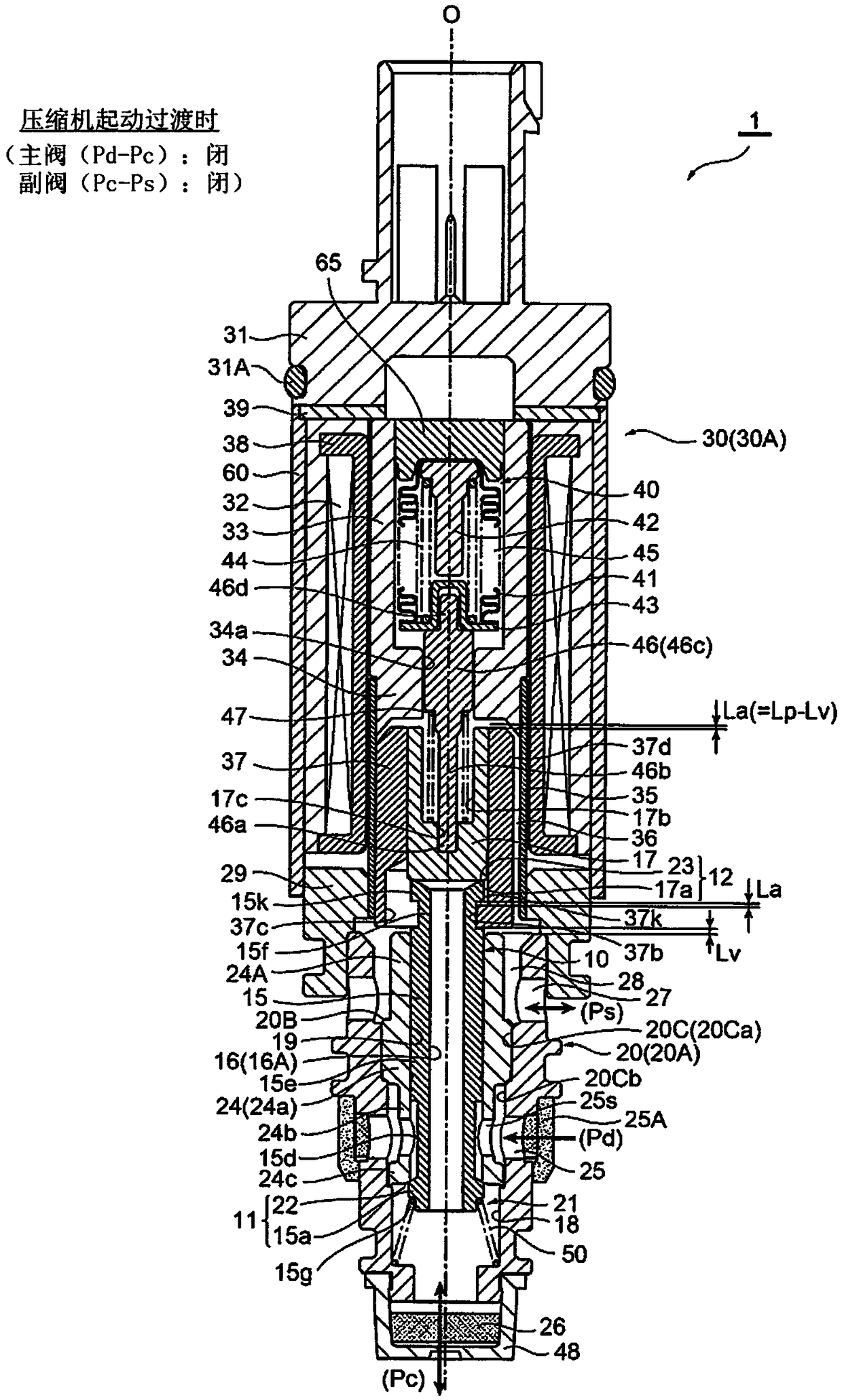 Control valve for variable-capacity compressor