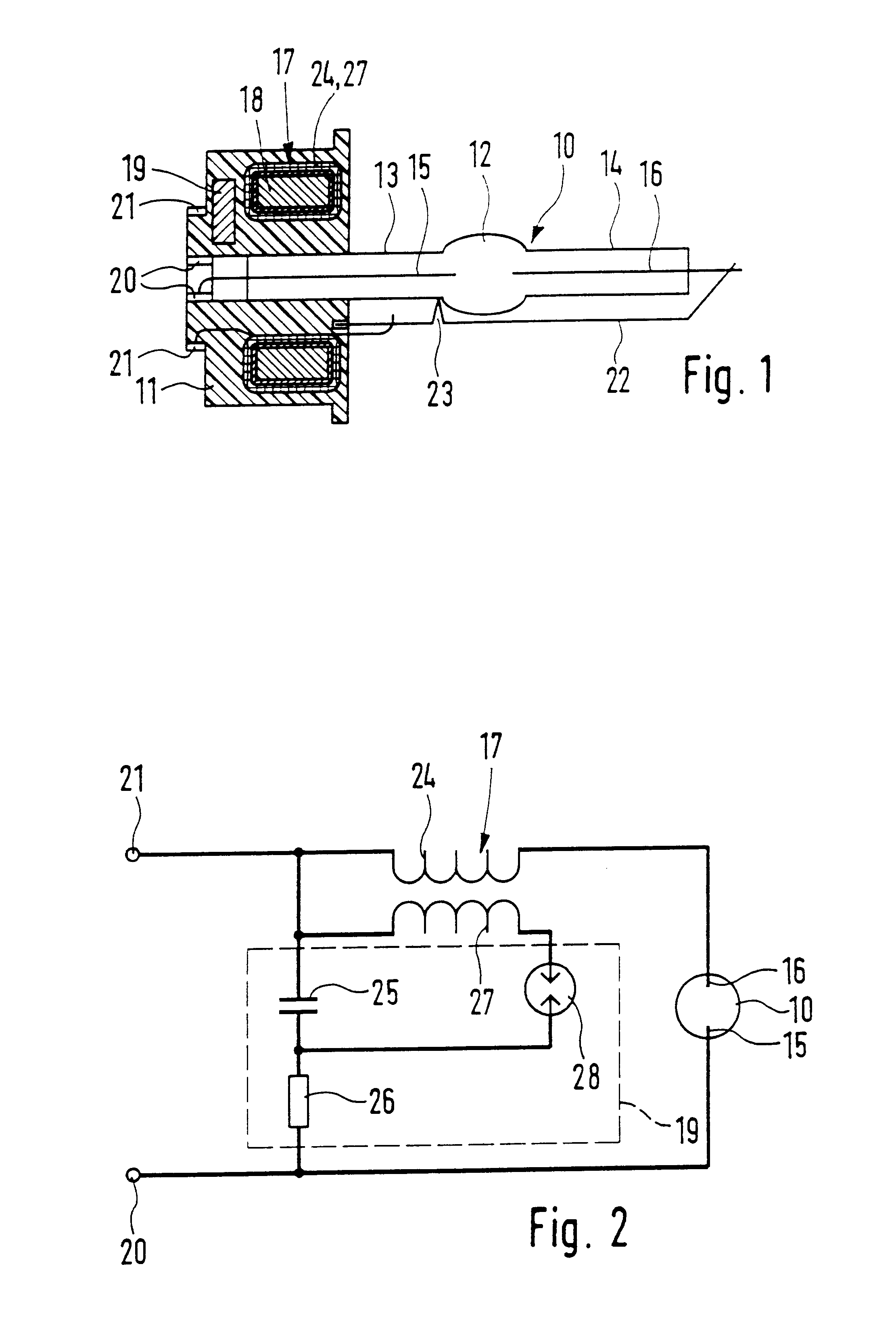 Gas discharge lamp, in particular for a motor-vehicle headlight