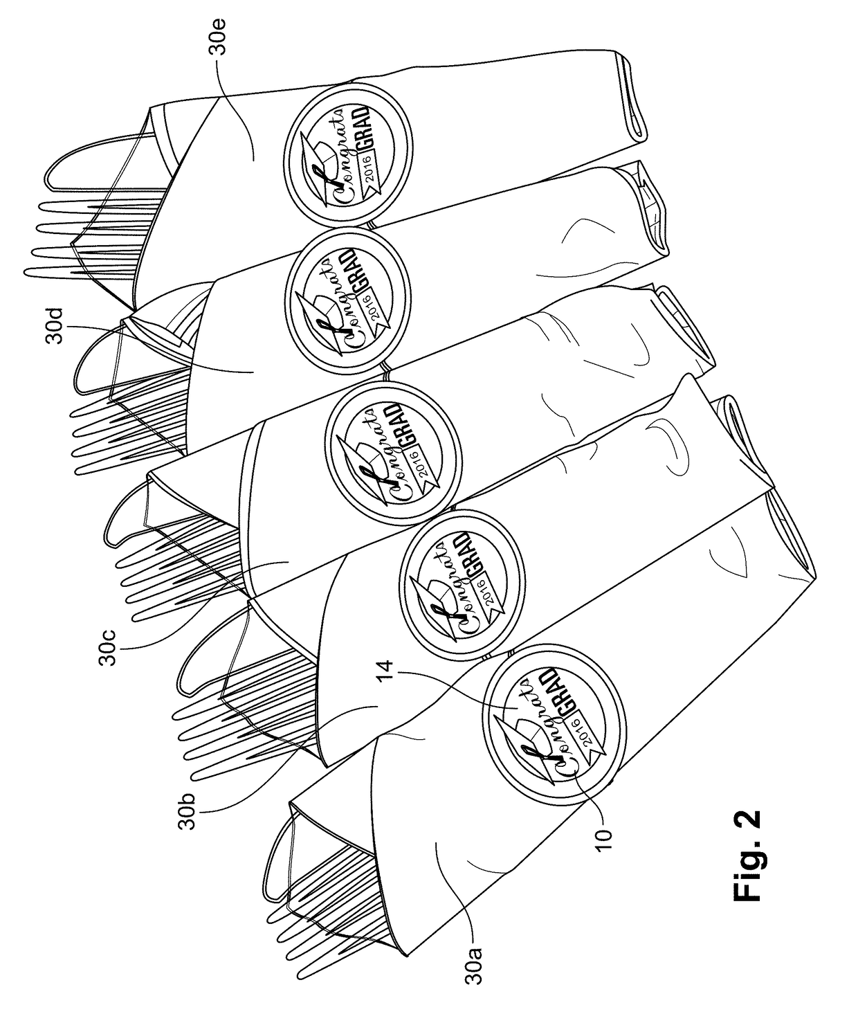 Cutlery bundle securing assembly and method
