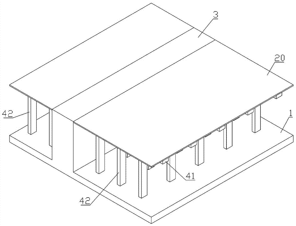 Concrete hollow double-layer floor and construction method thereof