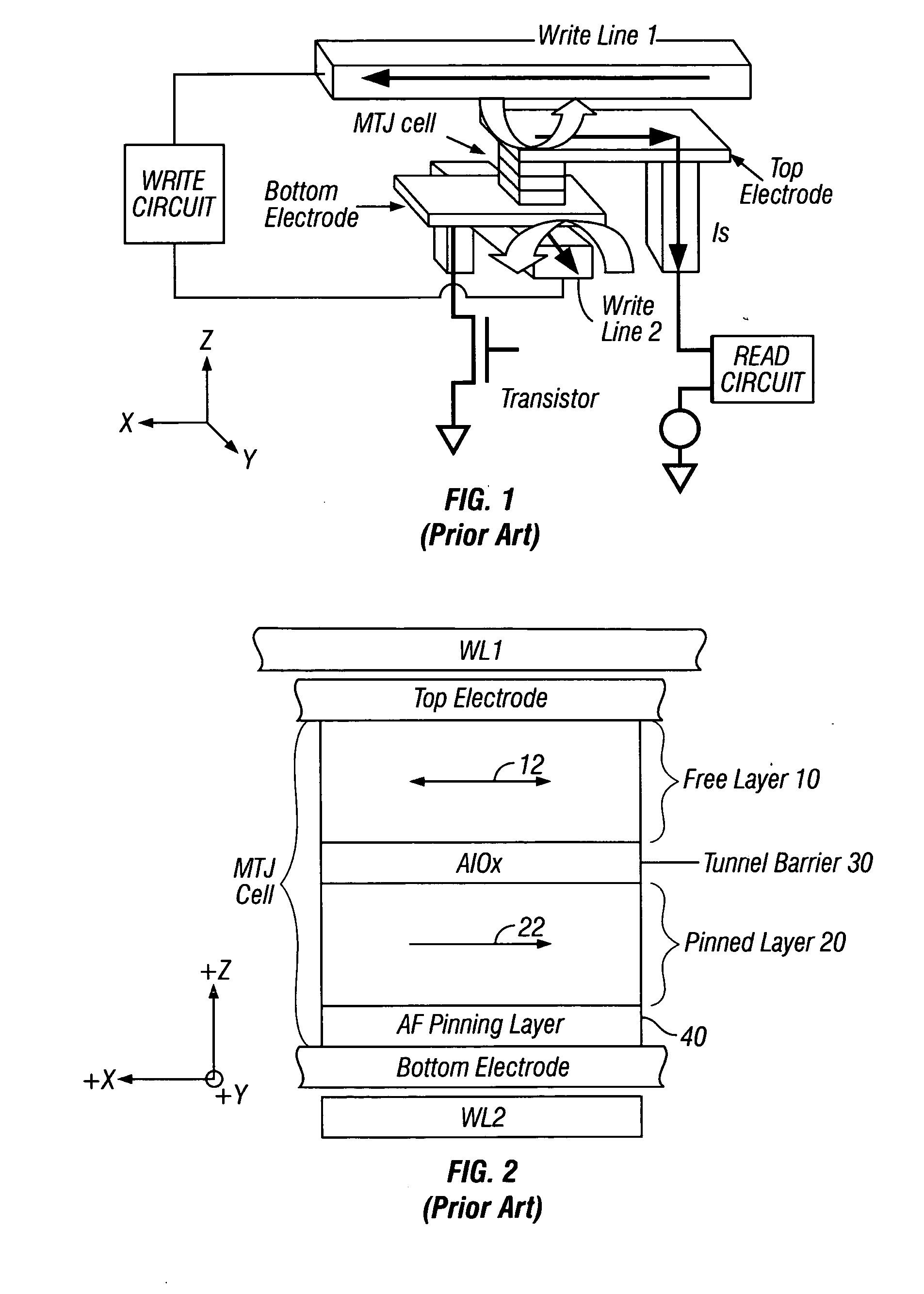 Magnetic random access memory with stacked memory cells having oppositely-directed hard-axis biasing