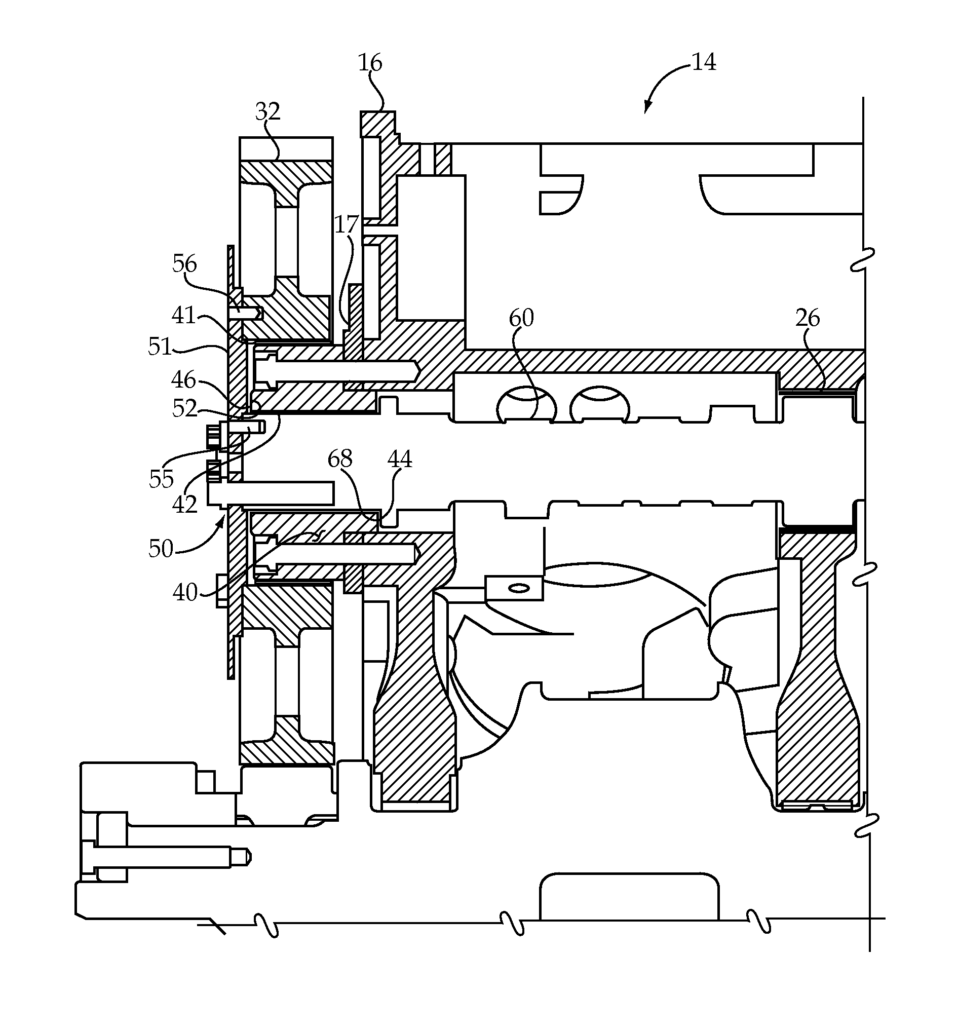 Engine with stub shaft supported cam gear and machine using same