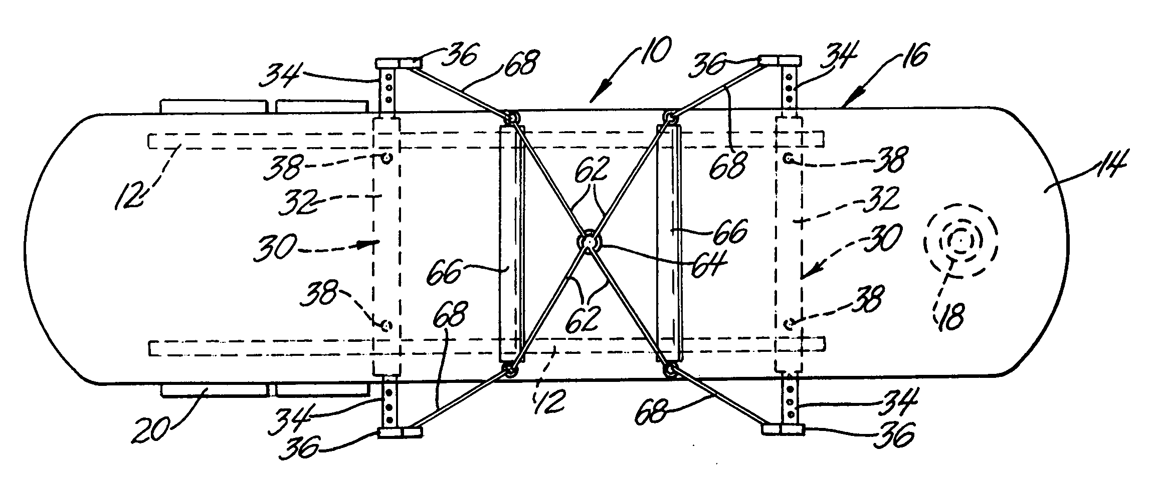 Outrigger lifting device for fuel tankers
