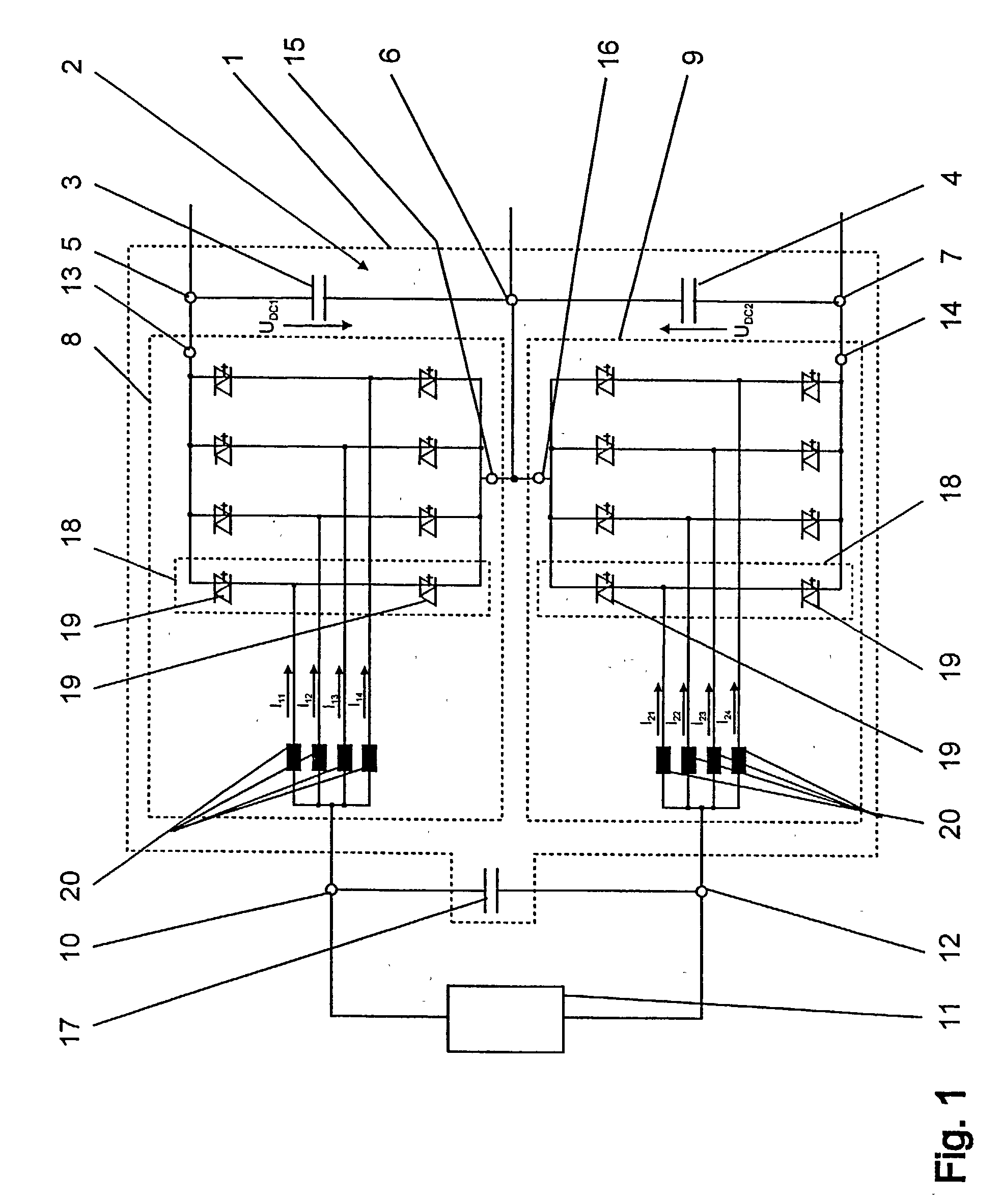 Converter circuit arrangement, as well as a method for matching a variable DC voltage