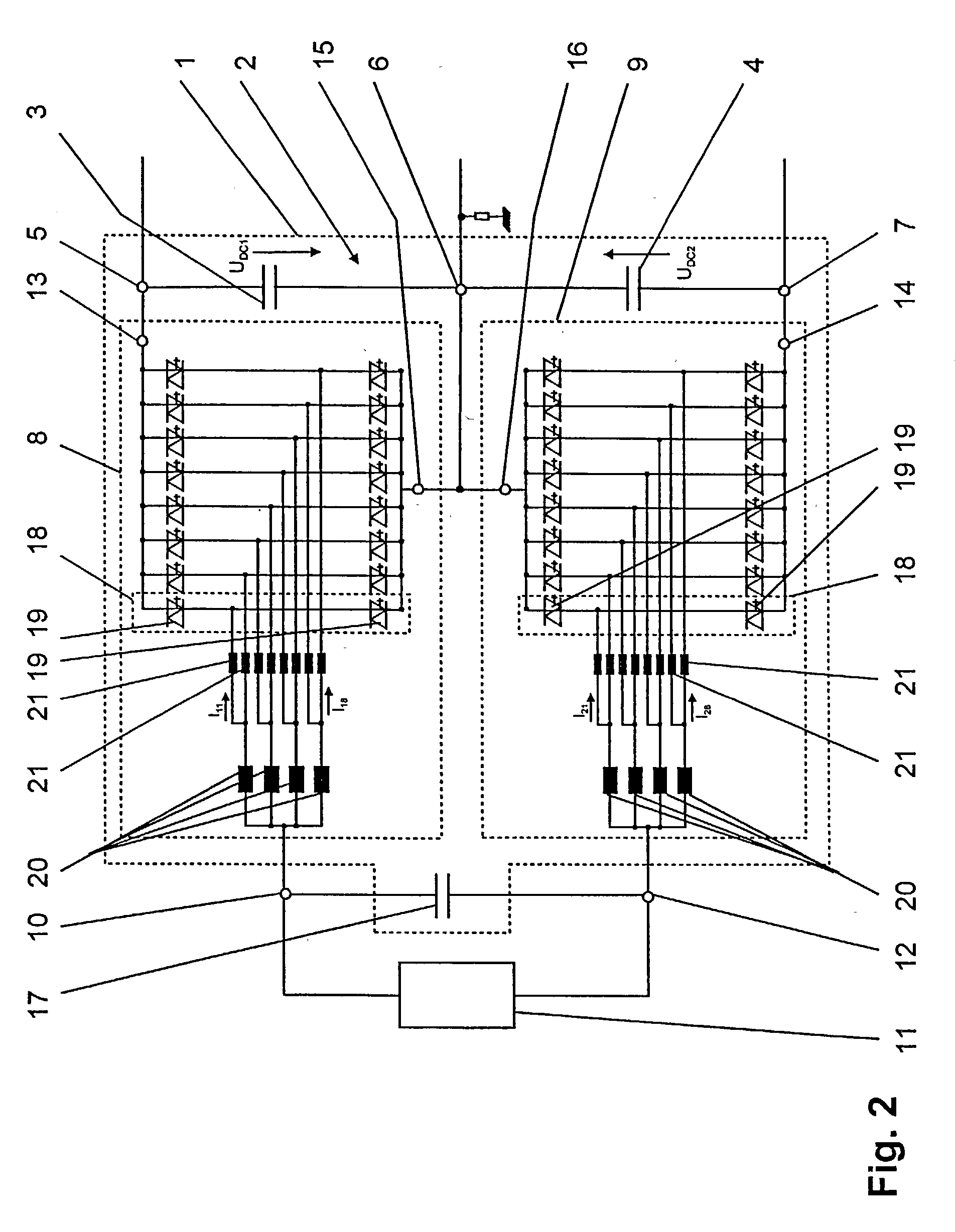 Converter circuit arrangement, as well as a method for matching a variable DC voltage