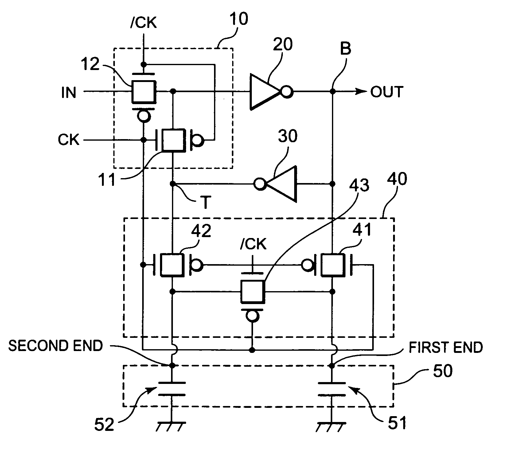 Semiconductor integrated circuit having latch circuit applied changeable capacitance and method thereof