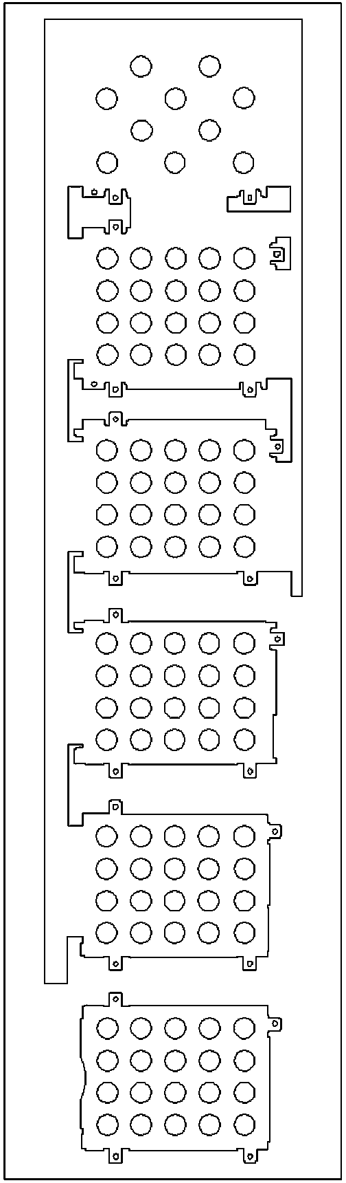 Punching method and dedicated die for serialization porous complex inserting metal piece