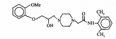 Method for separating ranolazine by adopting simulated moving bed