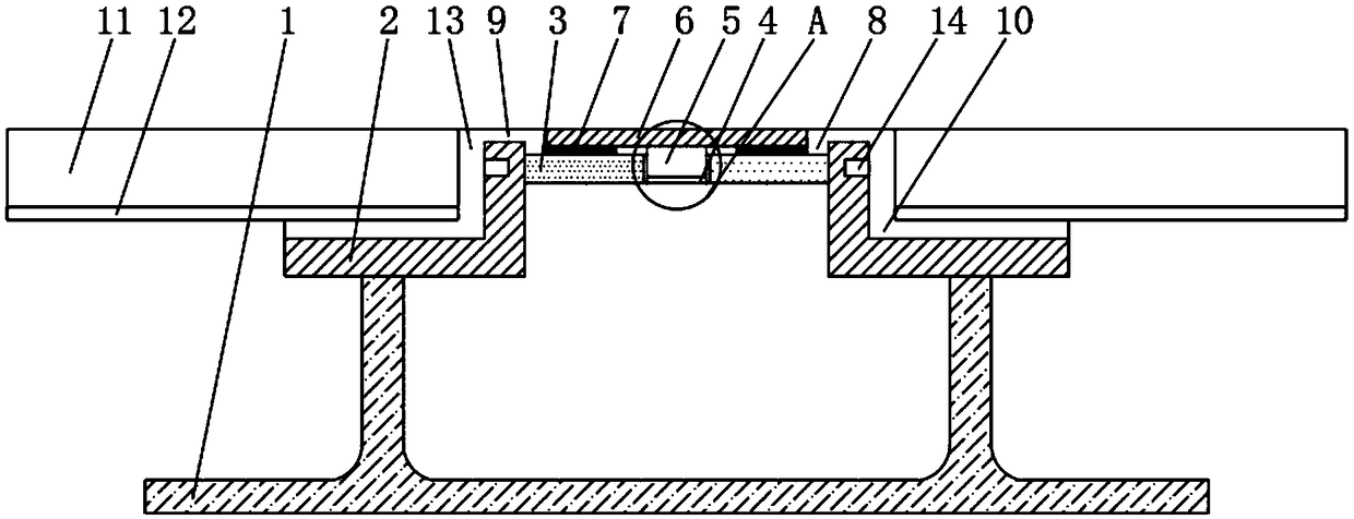 Glue pressing type sticking and sealing structure of solar photovoltaic module