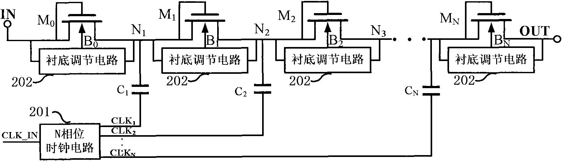 Charge pump circuit with low power consumption