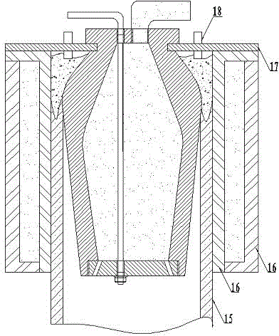 Core print for vertical type semicontinuous casting of thin-wall hollow cast tube