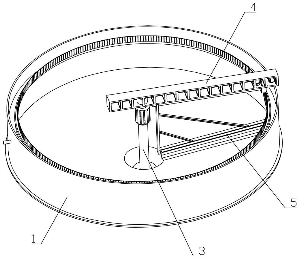 Radial-flow sedimentation tank convenient for sediment cleaning