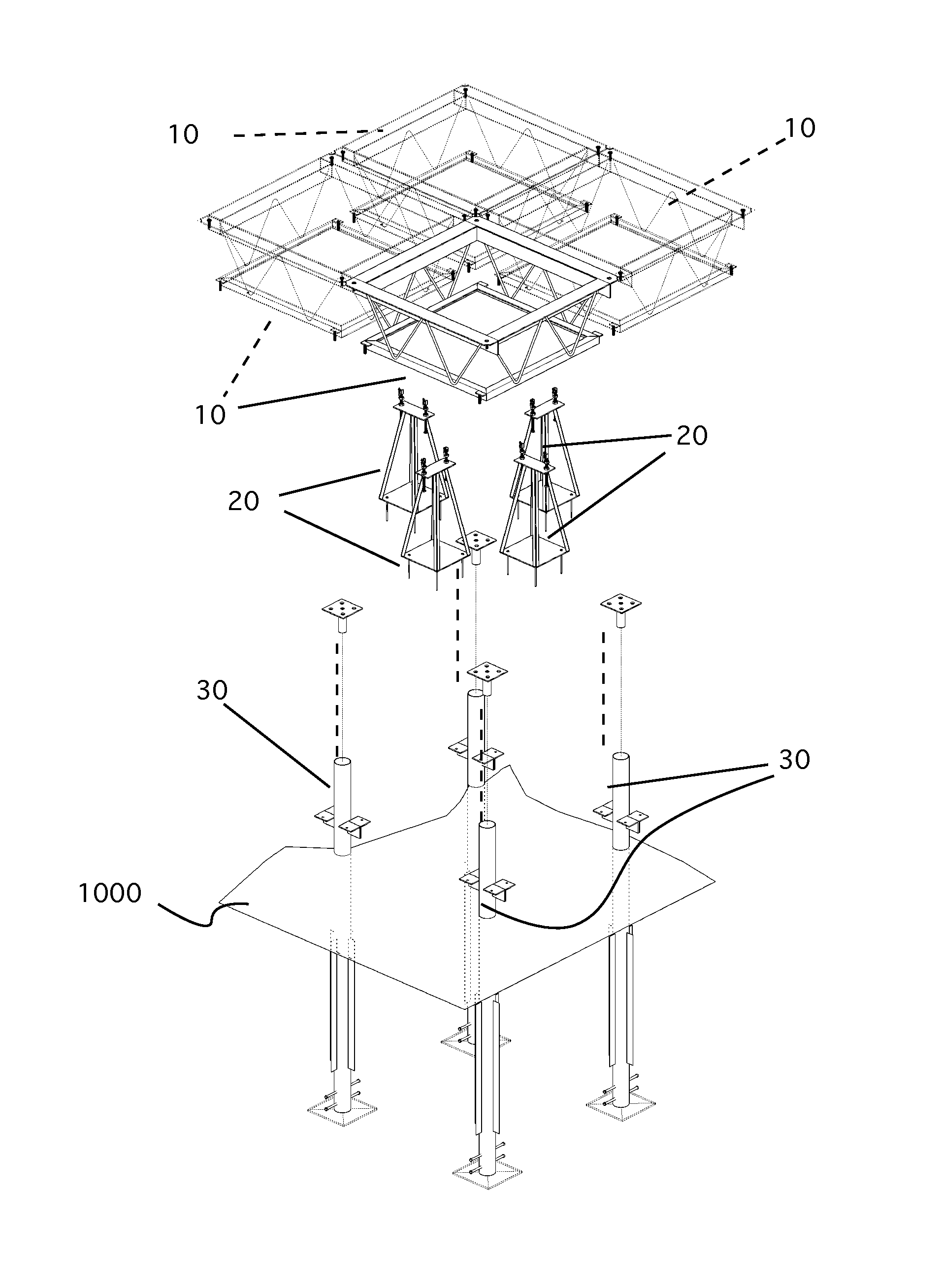 Foundation system for modular system smart buildings