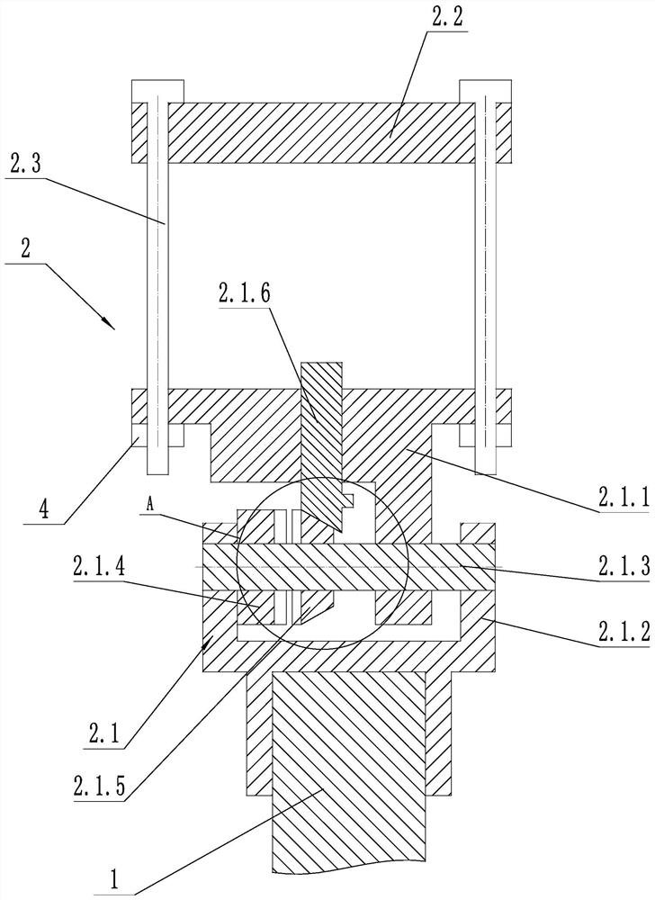 An installation and fixing device for a transmission line tower holding a pole