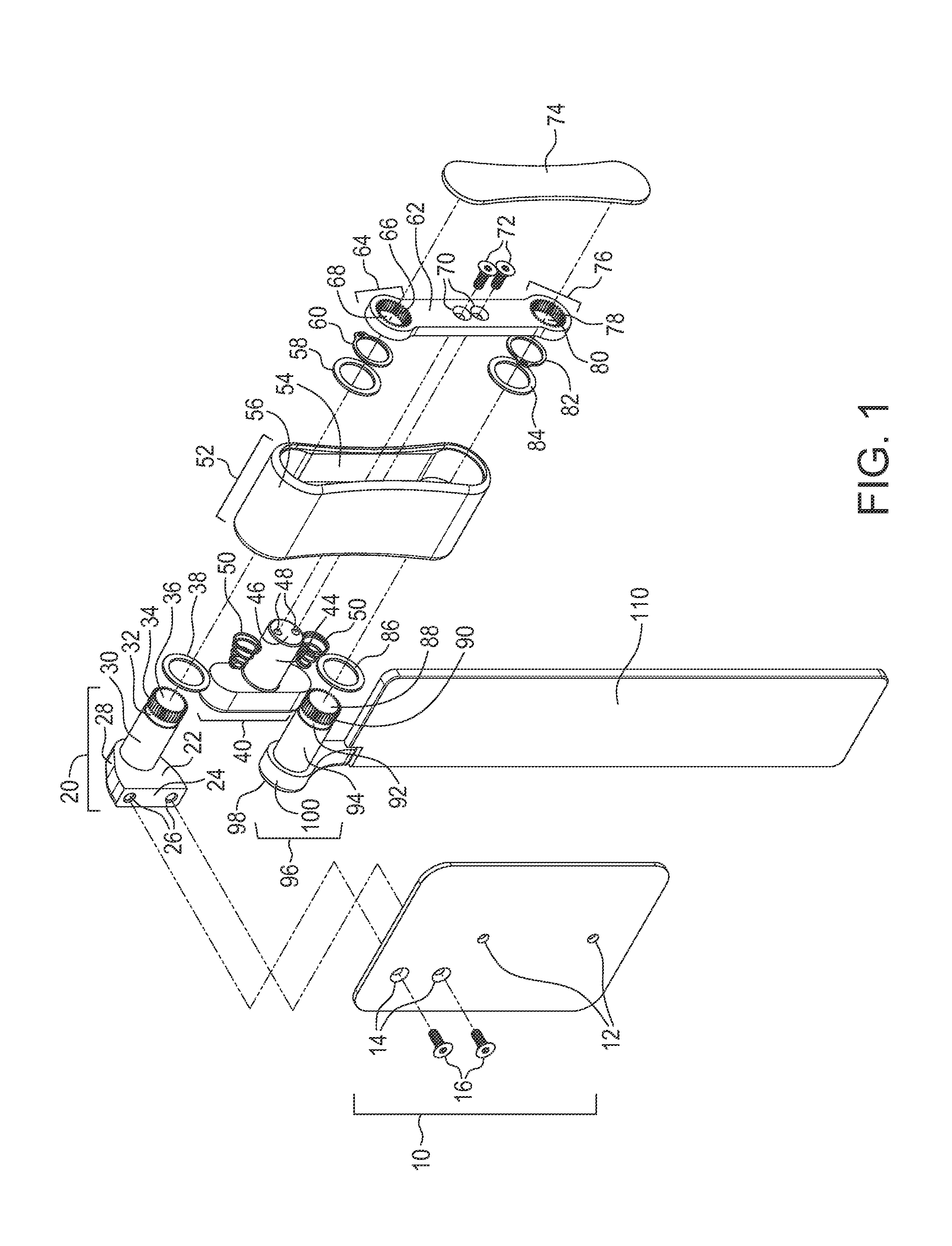 Double Articulating Dental Chair Headrest Apparatus