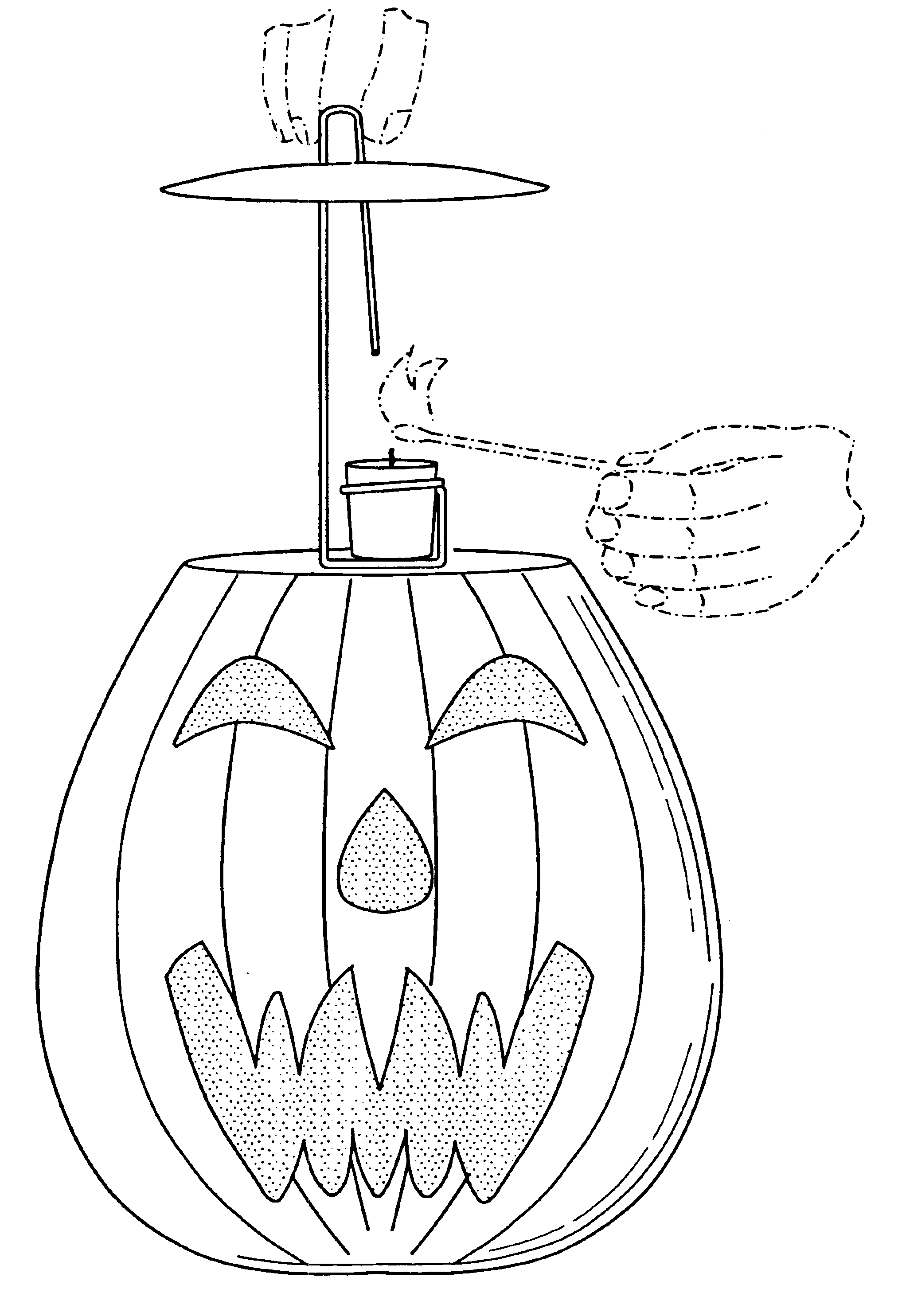 Candle holder for jack-o-lantern lid and method of applying the same