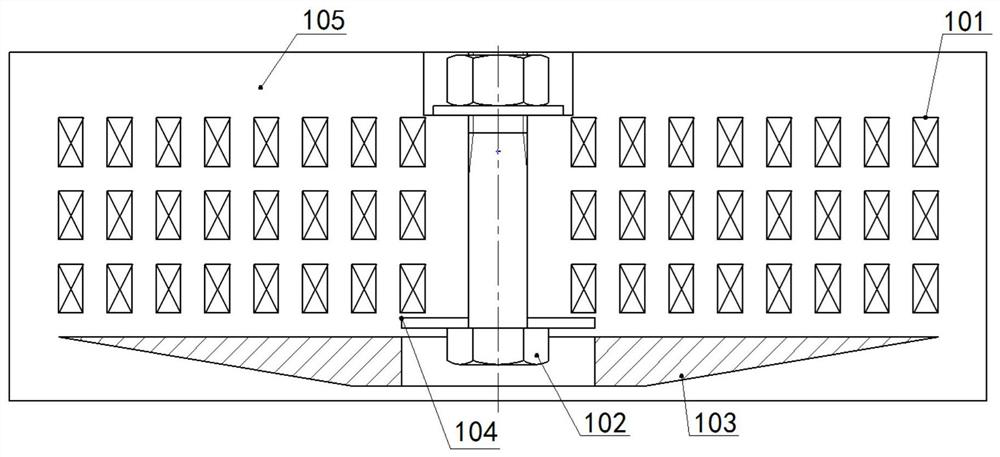 An electromagnetic pulse hole turning forming device for thick plate parts or thick arc parts