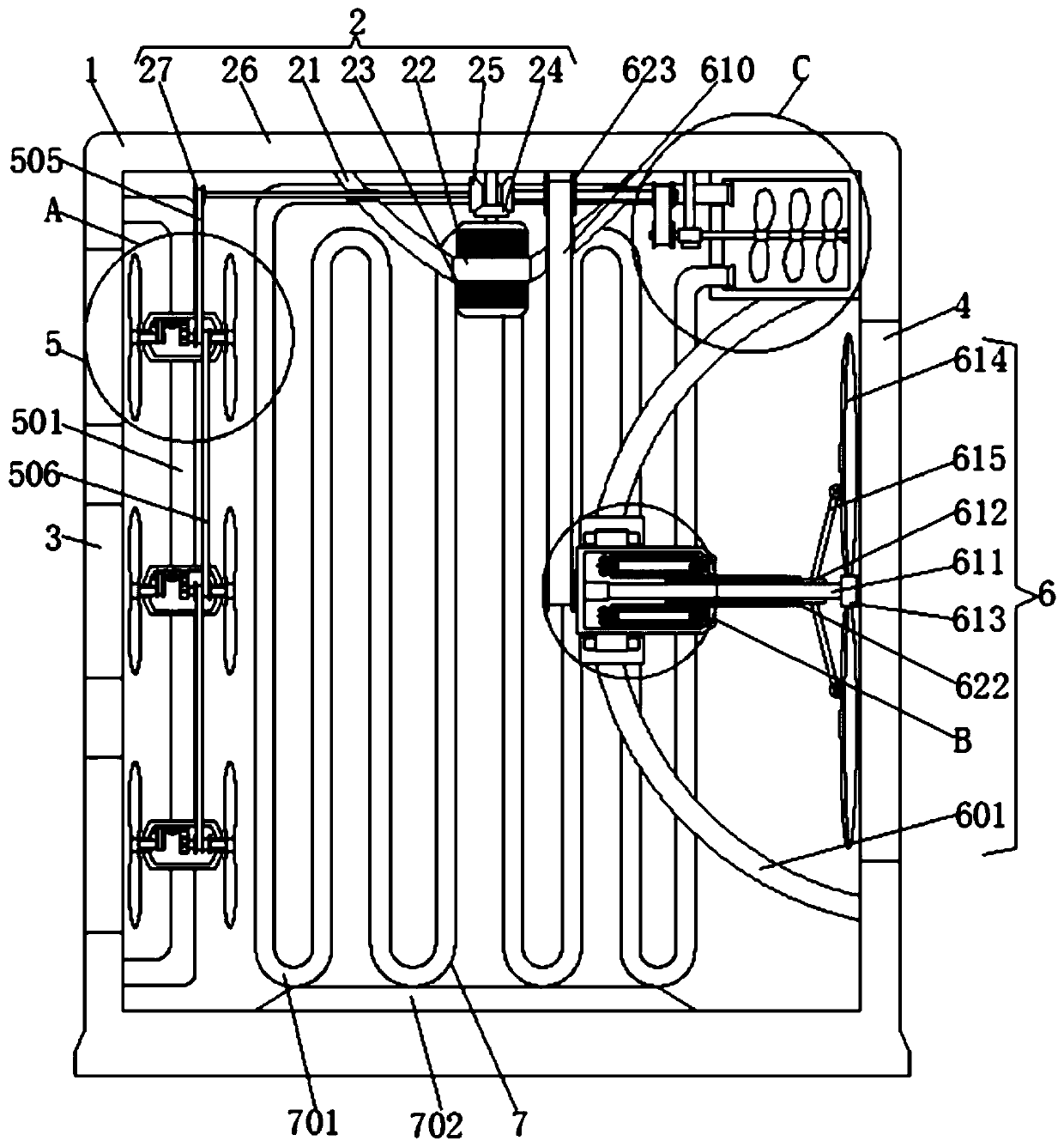 Water-cooled computer mainframe box and cooling method thereof