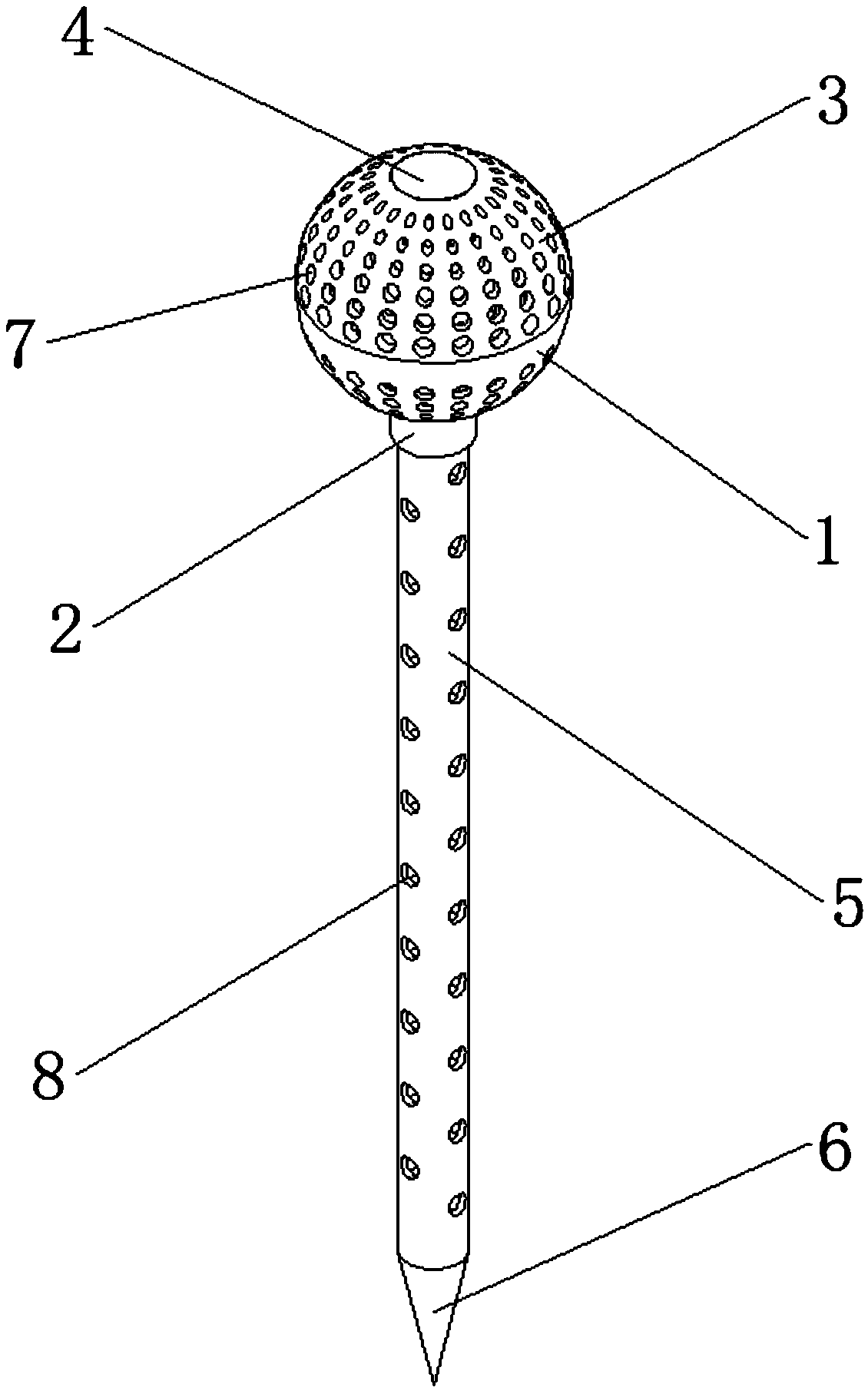 Semi-pre-buried soil restoration sphere and using method thereof